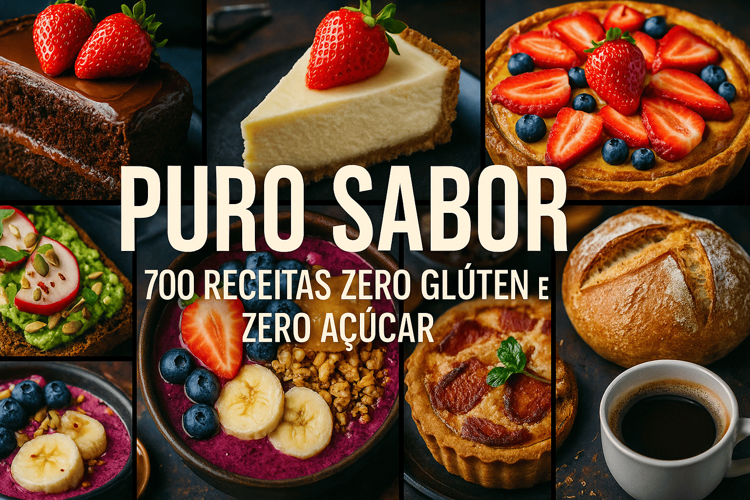 PURO SABOR - 500 RECEITAS (ALMOÇO-LANCHE-JANTAR) SEM GLÚTEN SEM AÇÚCAR